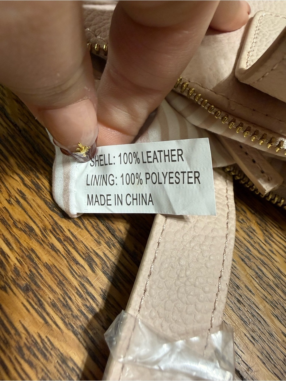 JOY Mangano Blush Pink 100% Leather Tote Bag Gold Hardware - Picture 10 of 11